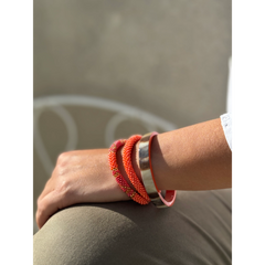 Bracelet népalais Orange corail