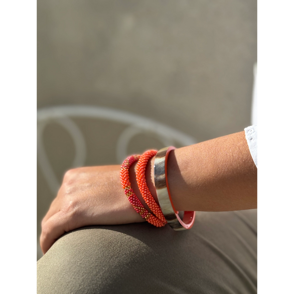 Bracelet népalais Orange corail