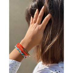 Bracelet népalais Orange corail