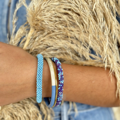 Bracelet népalais Bleu, parme, turquoise