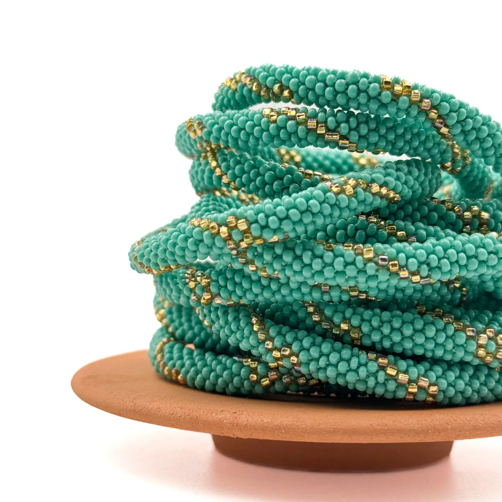 Bracelet népalais Turquoise, doré