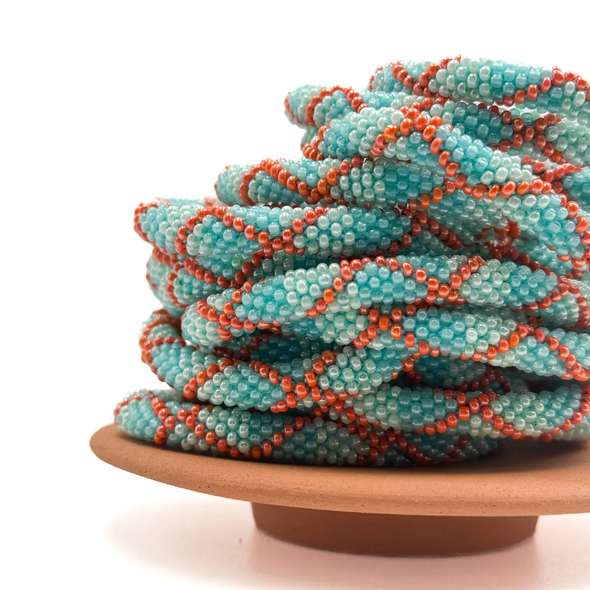 Bracelet népalais Turquoise, orange