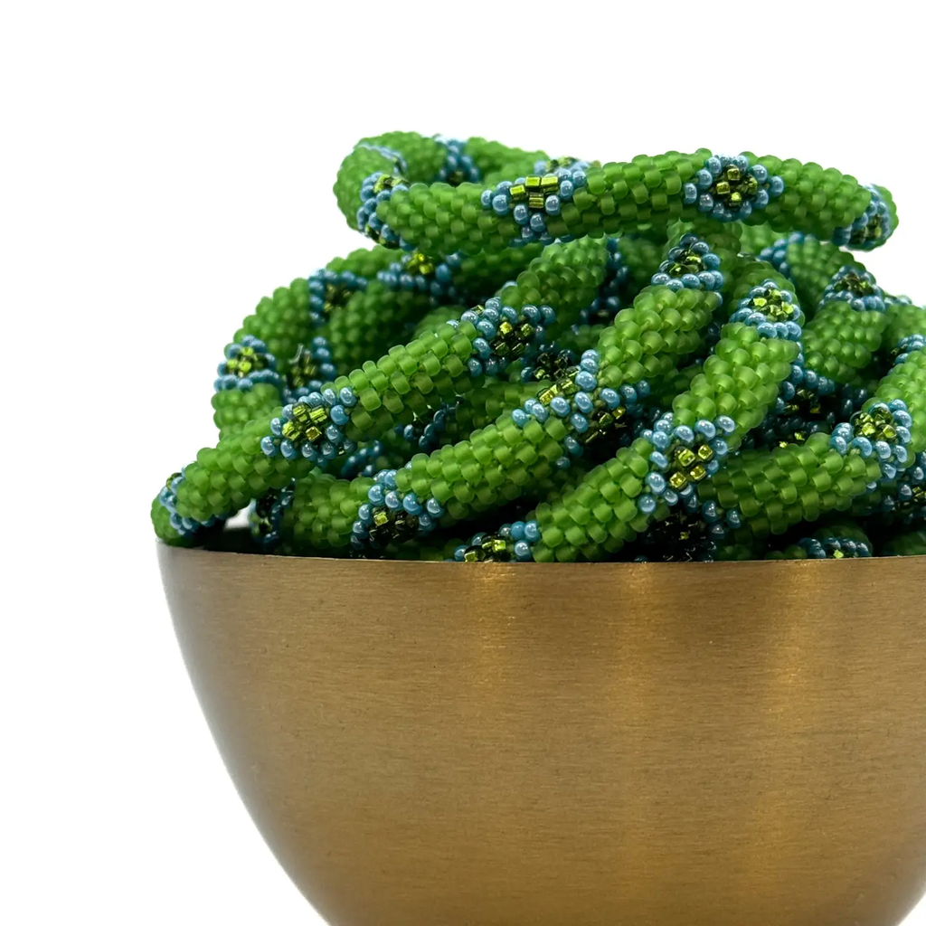 Bracelet népalais Vert, bleu