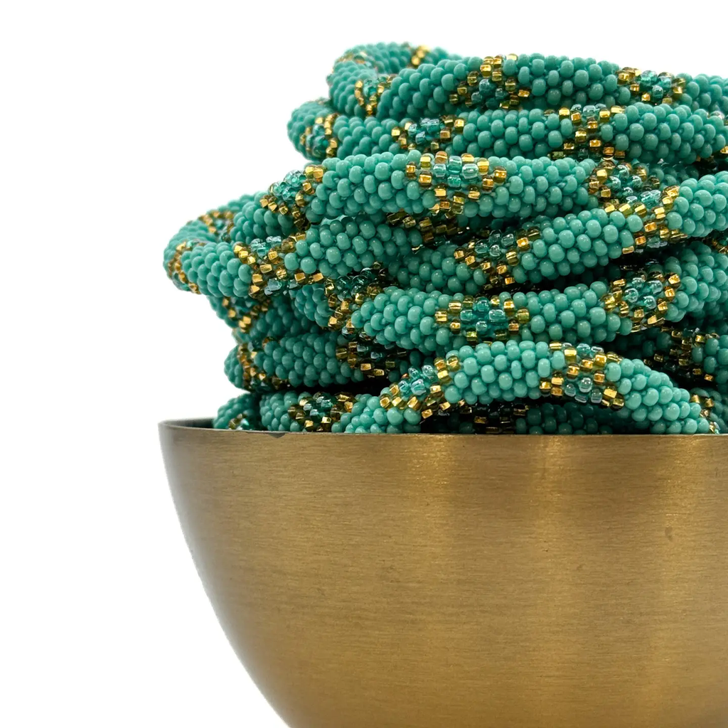 Bracelet népalais Turquoise, doré