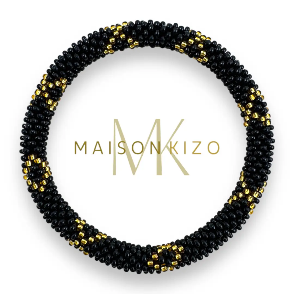 Bracelet népalais Noir, doré