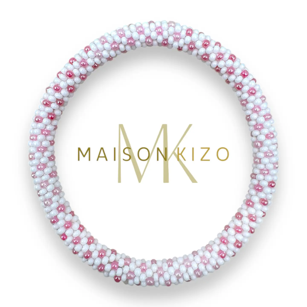 Bracelet népalais Rose, blanc