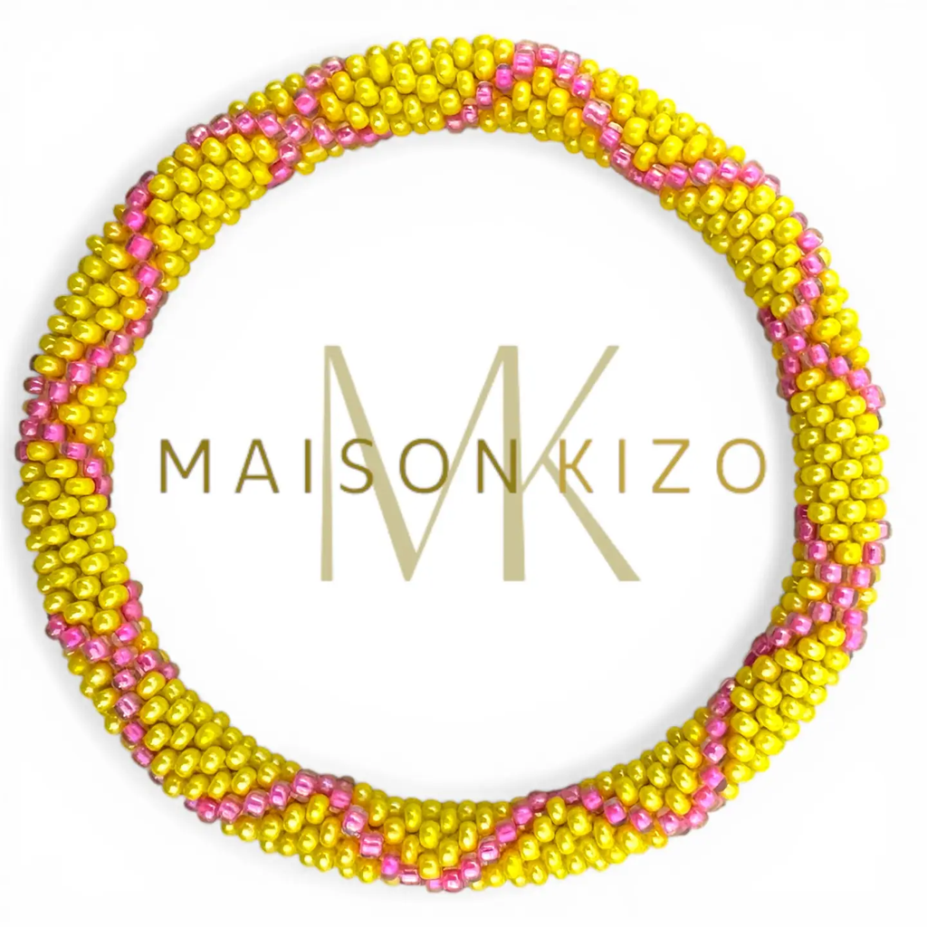 Bracelet népalais Rose, jaune