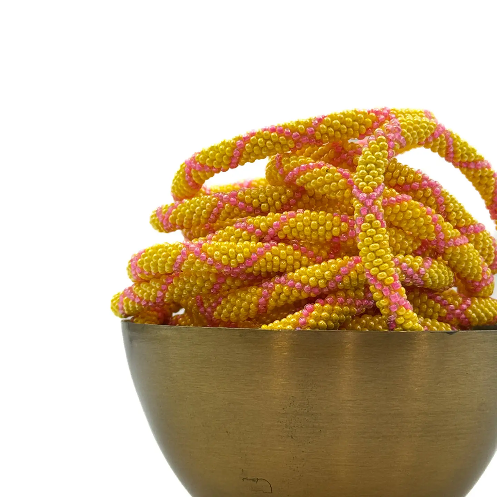 Bracelet népalais Rose, jaune