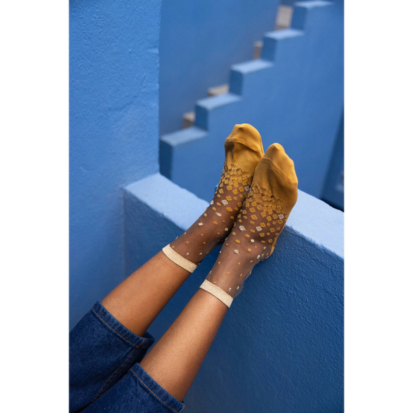 Chaussettes transparentes Nakameguro Ocre