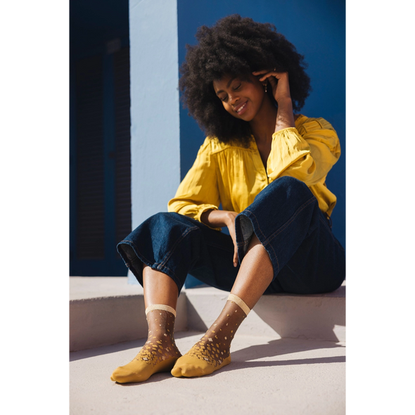 Chaussettes transparentes Nakameguro Ocre