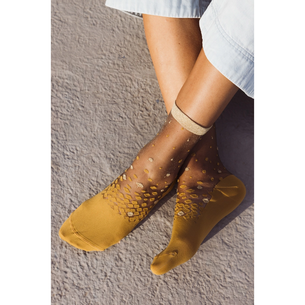 Chaussettes transparentes Nakameguro Ocre