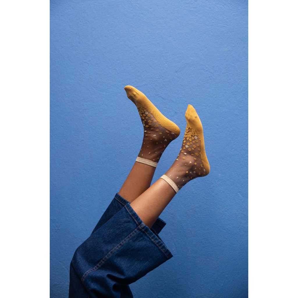 Chaussettes transparentes Nakameguro Ocre