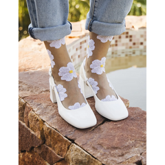 Chaussettes transparentes Murano Crème