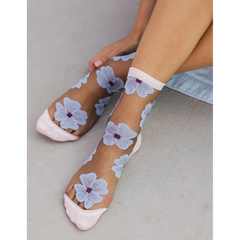 Chaussettes transparentes Murano Mauve