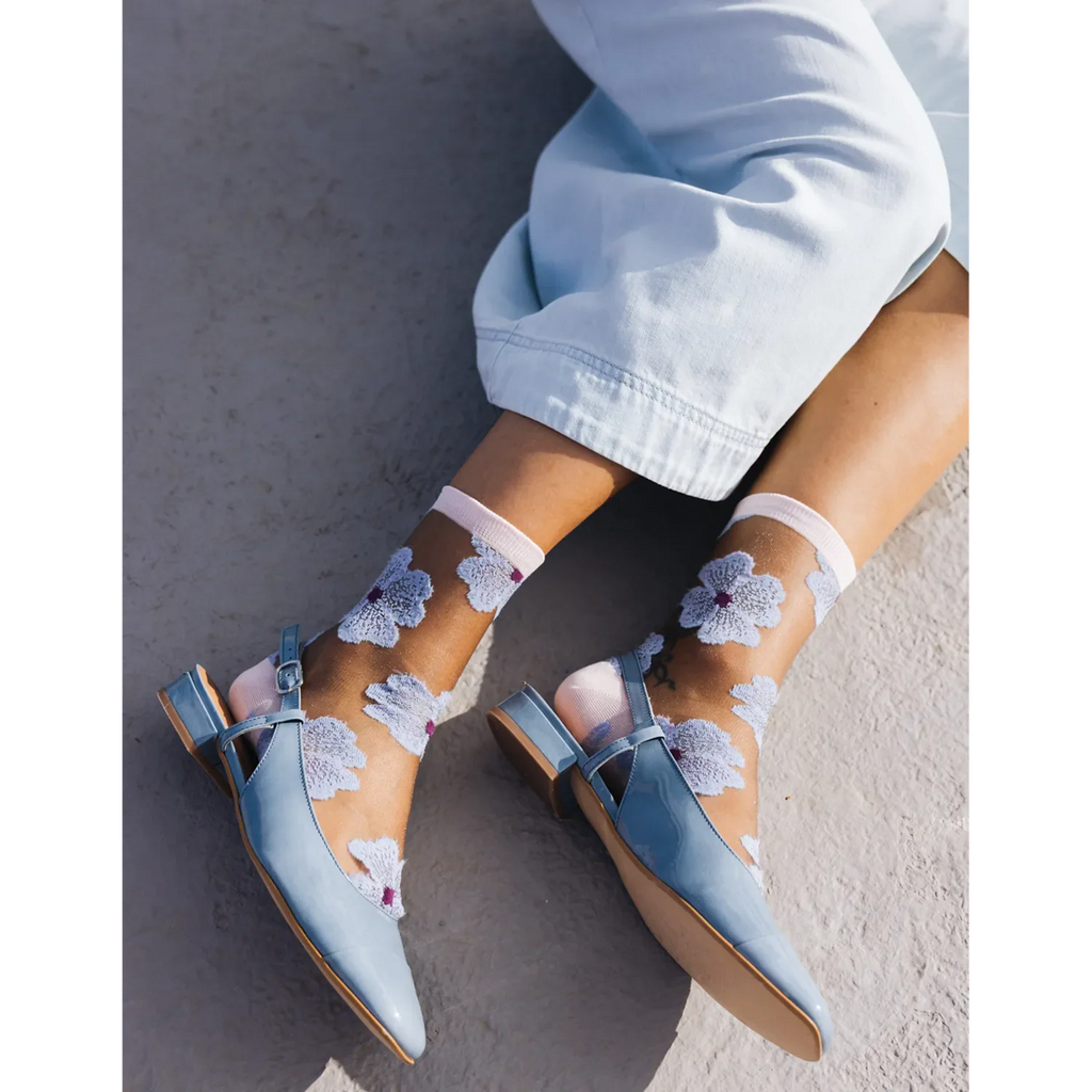 Chaussettes transparentes Murano Mauve