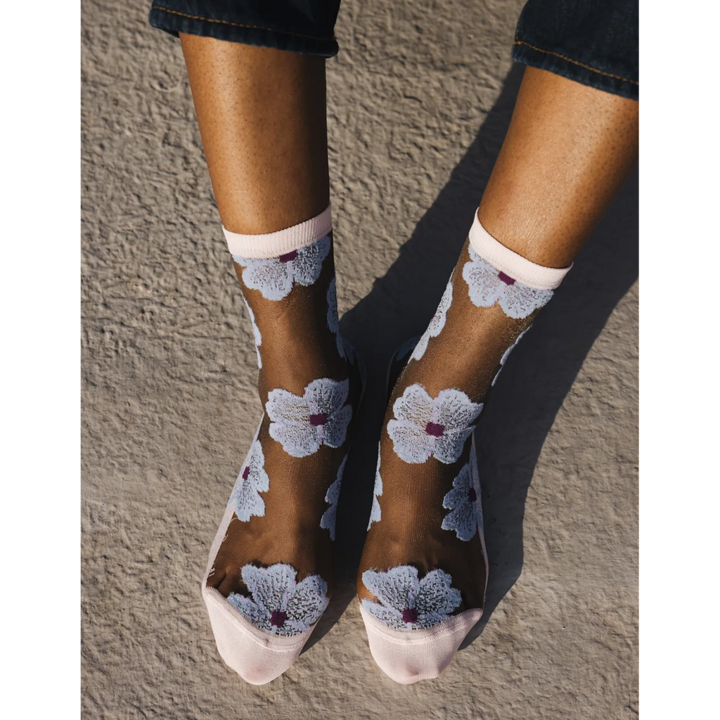 Chaussettes transparentes Murano Mauve