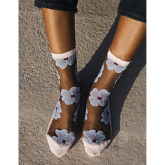 Chaussettes transparentes Murano Mauve