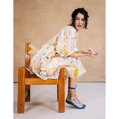 Chaussettes transparentes Floralia Bleue