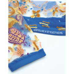 Chaussettes transparentes Floralia Bleue