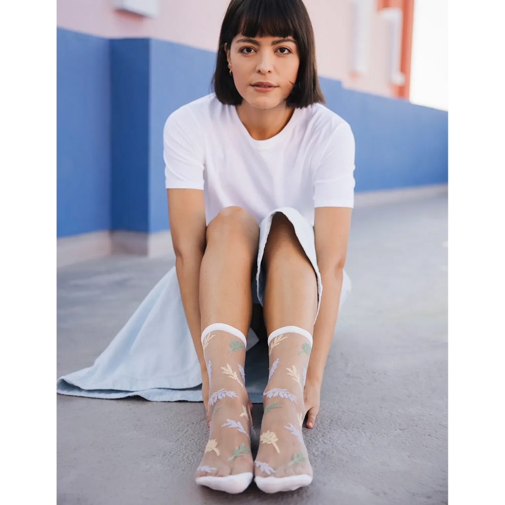 Chaussettes transparentes Les Alpes Pastel