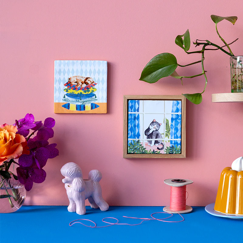 Carreau de céramique - Sleepy dog