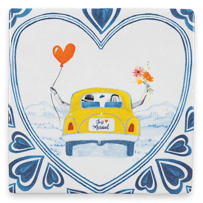 Carreau de céramique - Just married, off we go!