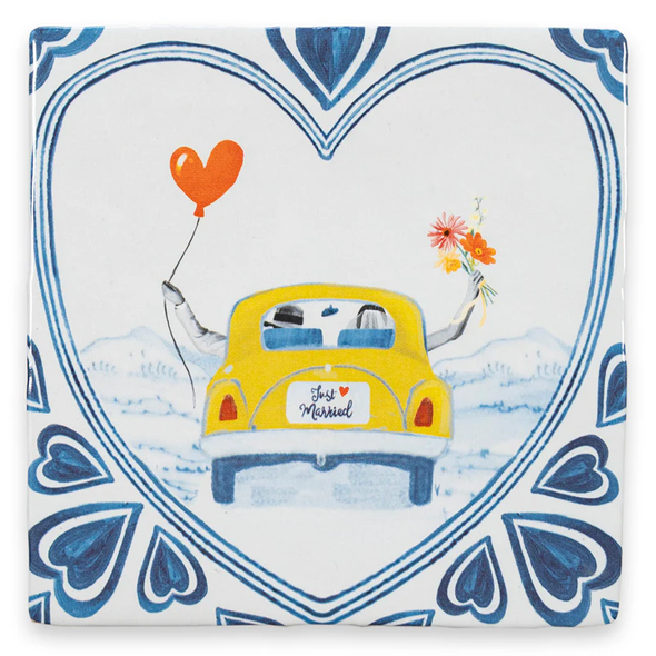 Carreau de céramique - Just married, off we go!