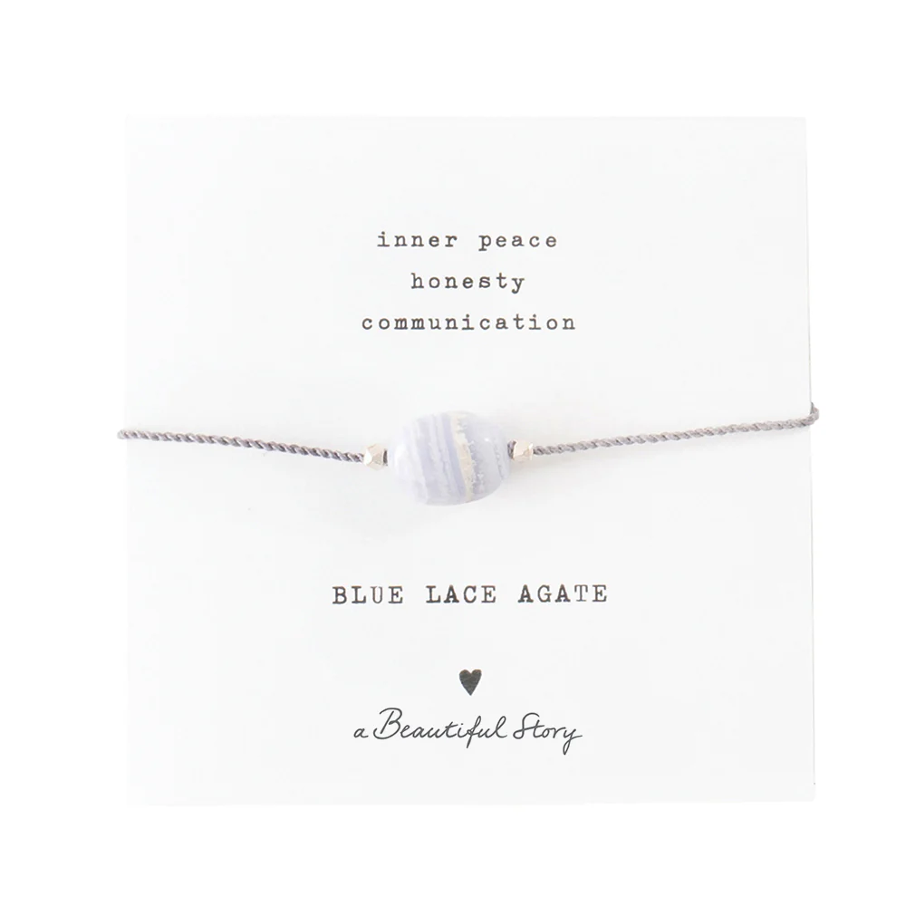 Bracelet Agate dentelle bleue