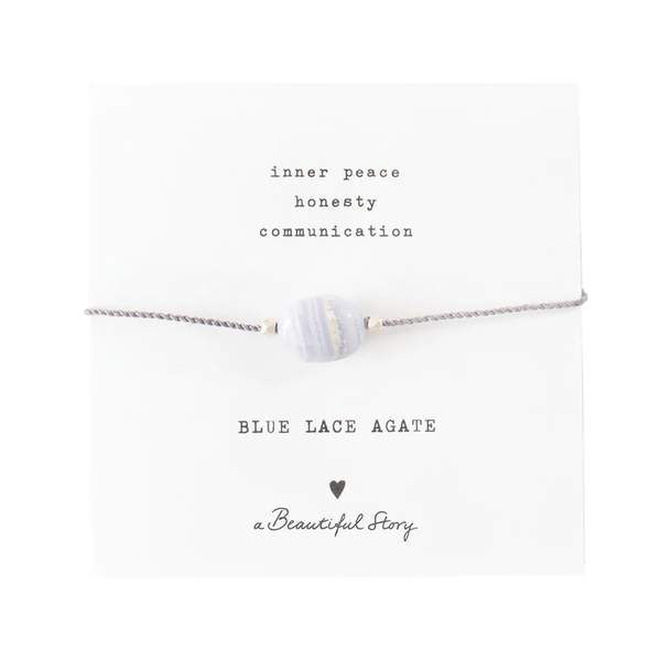 Bracelet Agate dentelle bleue