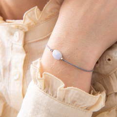 Bracelet Agate dentelle bleue