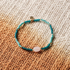 Bracelet en quartz rose brumeux