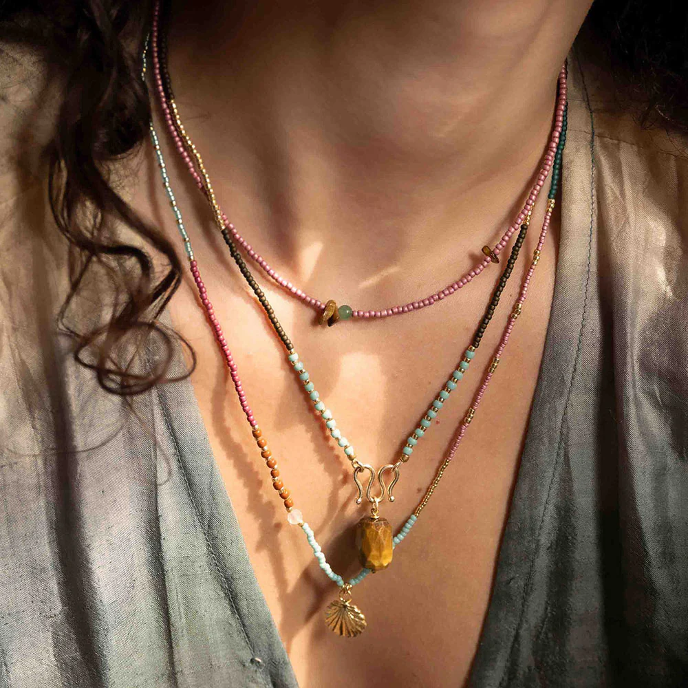 Collier en Quartz rose aventureux