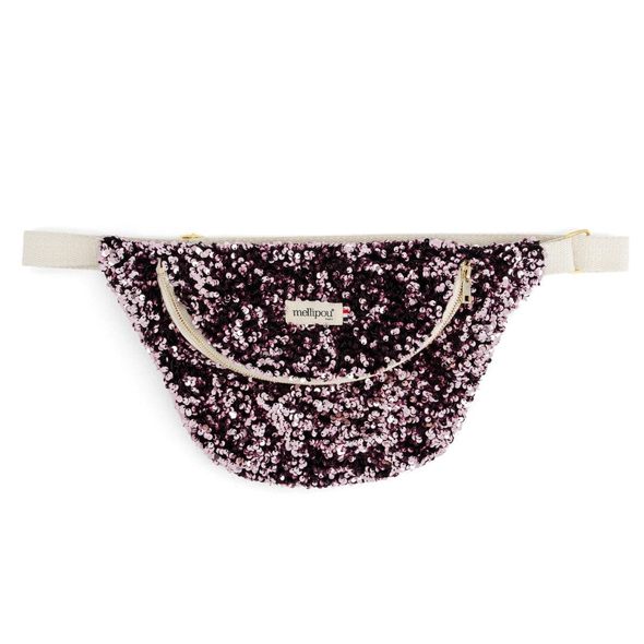 Sac banane à langer à sequins - Rose