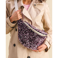 Sac banane à langer à sequins - Rose