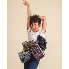 Sac banane à langer à sequins - Argenté