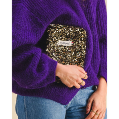Housse carnet de santé à sequins - Doré