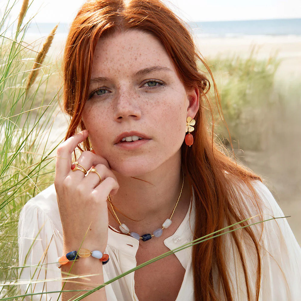 Boucles d'oreilles Prairie - Cornaline