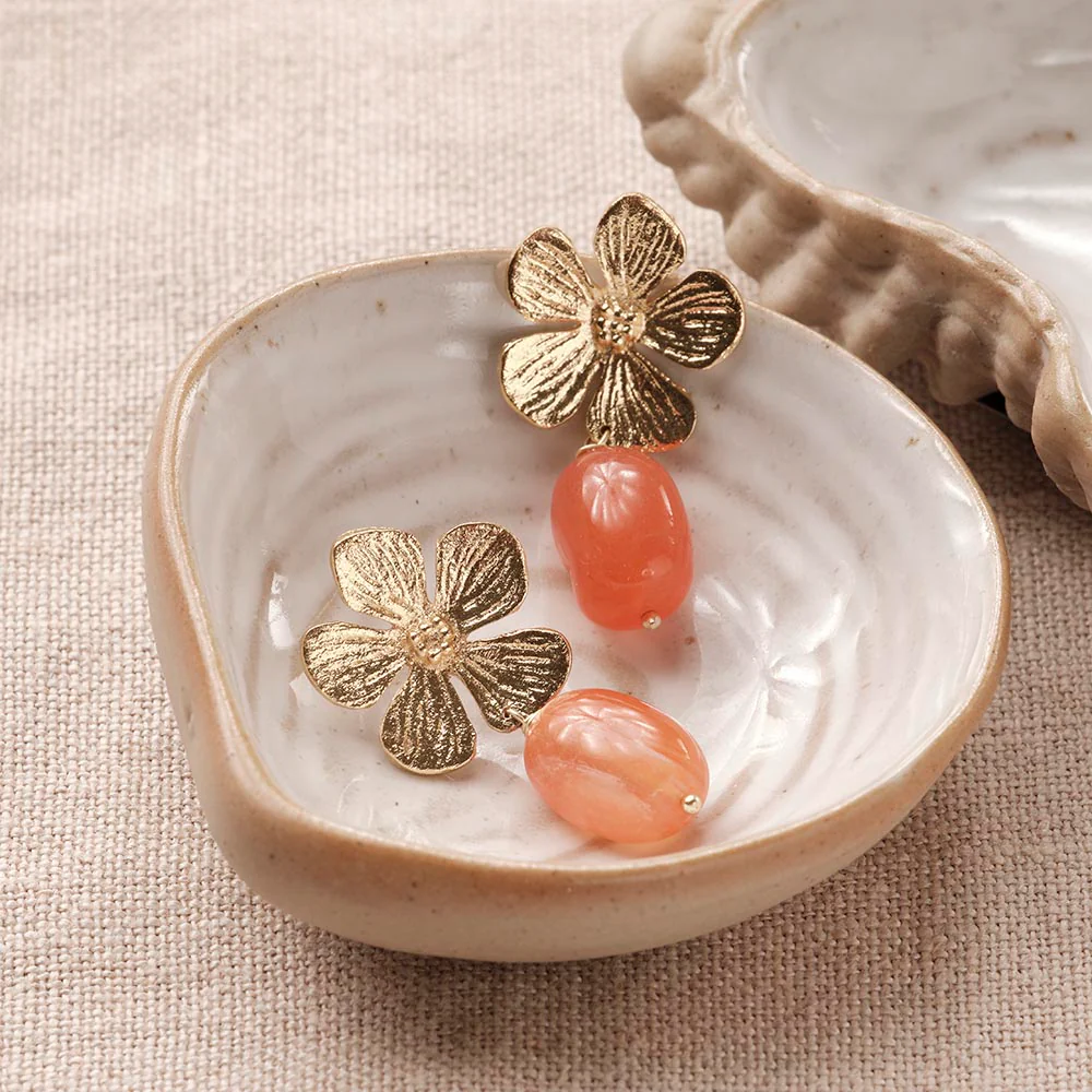 Boucles d'oreilles Prairie - Cornaline