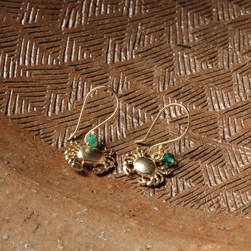 Boucles d'oreilles Crabe - Aventurine