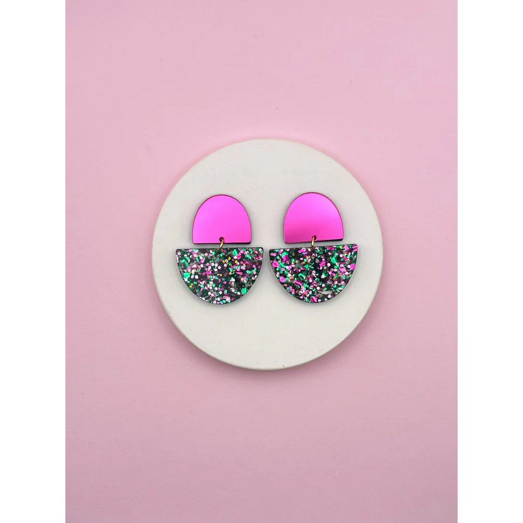 Boucles d'oreilles Odette - Magenta / Confettis