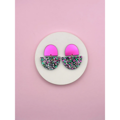 Boucles d'oreilles Odette - Magenta / Confettis