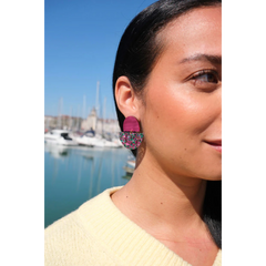 Boucles d'oreilles Odette - Magenta / Confettis
