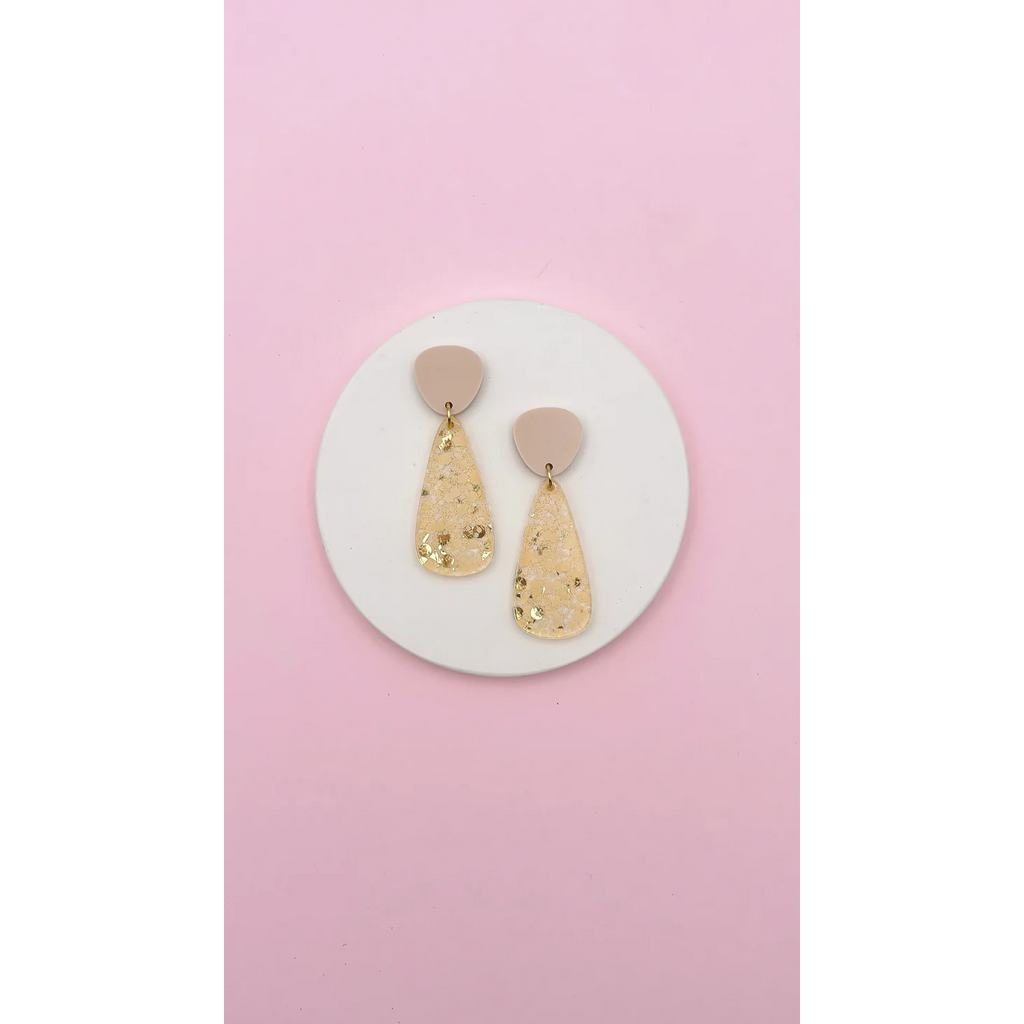 Boucles d'oreilles Henriette - Beige / confettis