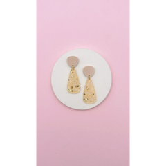 Boucles d'oreilles Henriette - Beige / confettis