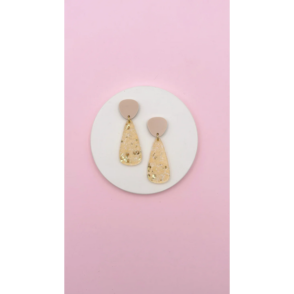 Boucles d'oreilles Henriette - Beige / confettis