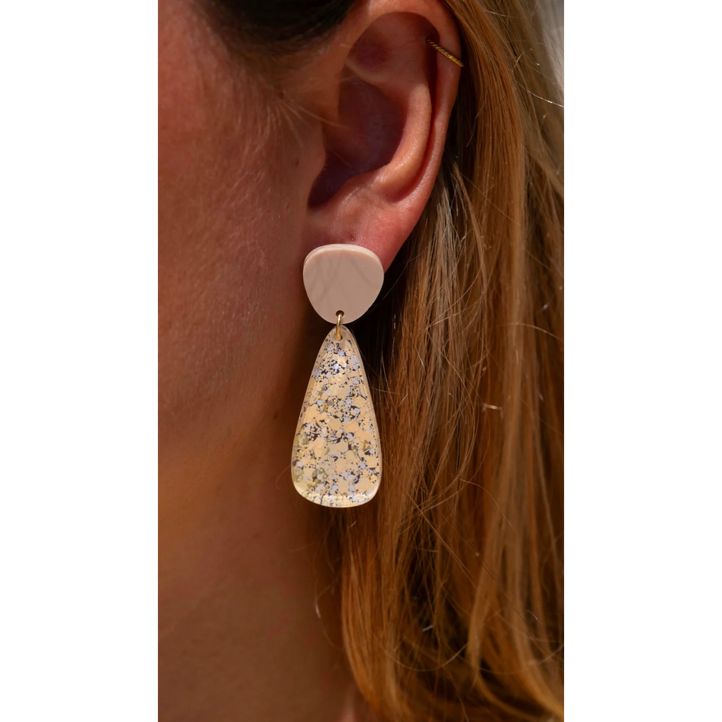 Boucles d'oreilles Henriette - Beige / confettis