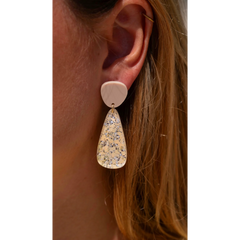Boucles d'oreilles Henriette - Beige / confettis