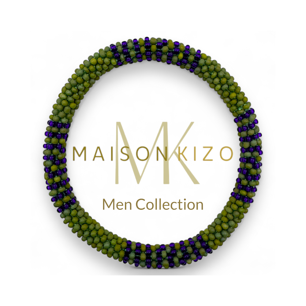 Bracelet népalais Homme, Vert, bleu
