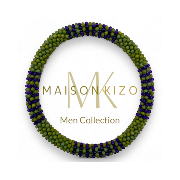 Bracelet népalais Homme, Vert, bleu