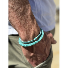 Bracelet homme tissé - Turquoise